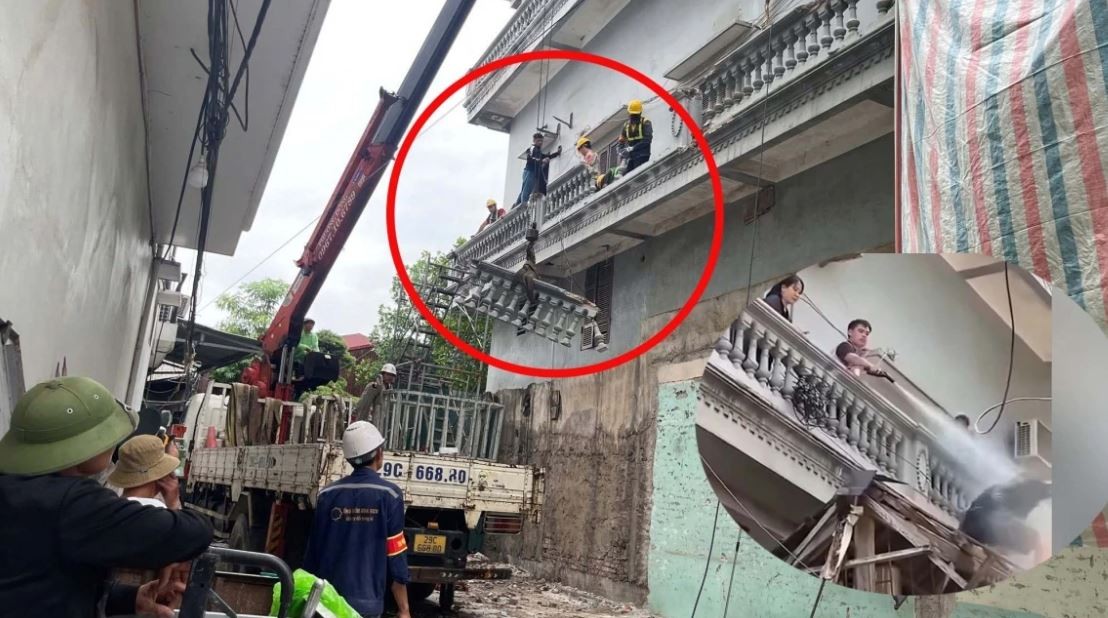Tháo dỡ hạng mục vi phạm ngôi nhà của người đàn ông xịt nước vào thợ nhà hàng xóm ở Tây Phương