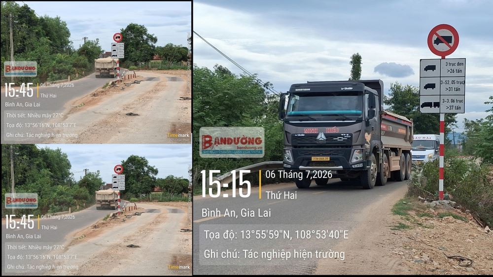 Gia Lai: Nhiều xe tải trọng lớn chở đất đua nhau chạy trên tuyến ĐH26