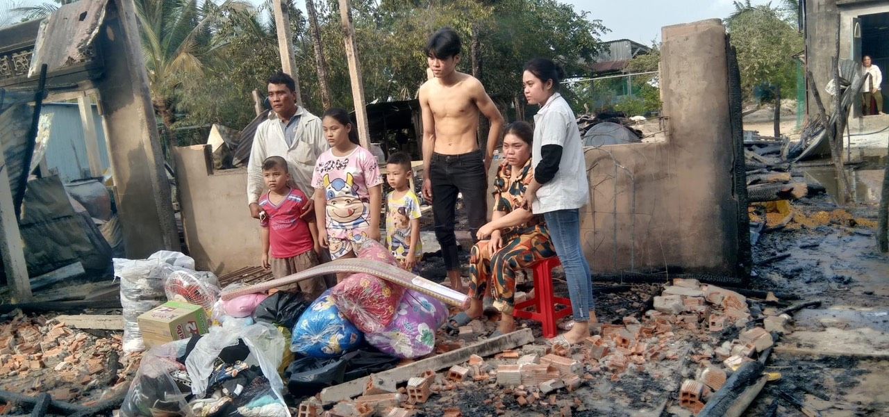 Kiên Giang: Hỏa hoạn đã làm rụi tàn ngôi nhà của đôi vợ chồng nghèo