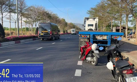 T.p Hồ Chí Minh: Xe máy tông đuôi container trên đường vào cảng Cái Mép