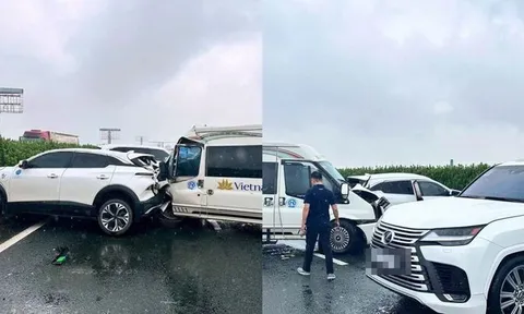 Tạm giữ lái xe ô tô Lexus lạng lách gây TNGT liên hoàn trên cao tốc Pháp Vân Cầu Giẽ